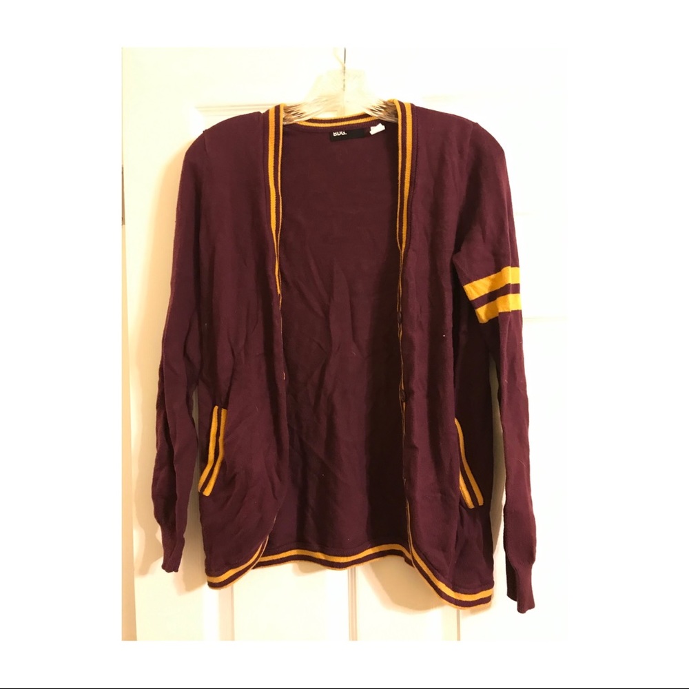 Burgundy University Style Cardigan